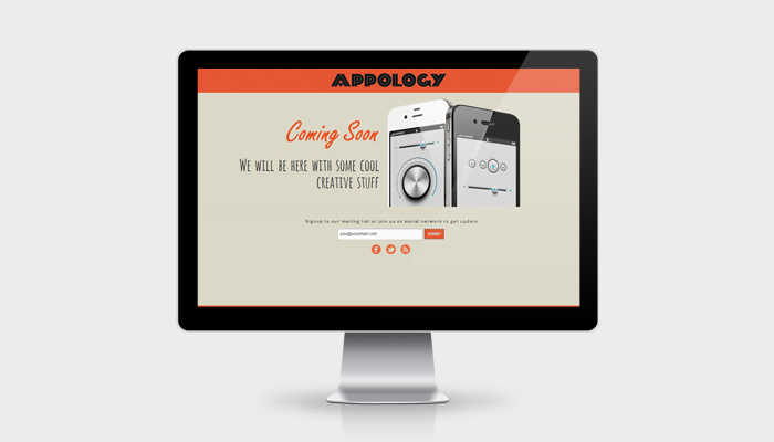 iMac Appology: Free responsive coming soon page template