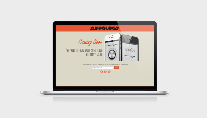 macbook Appology: Free responsive coming soon page template